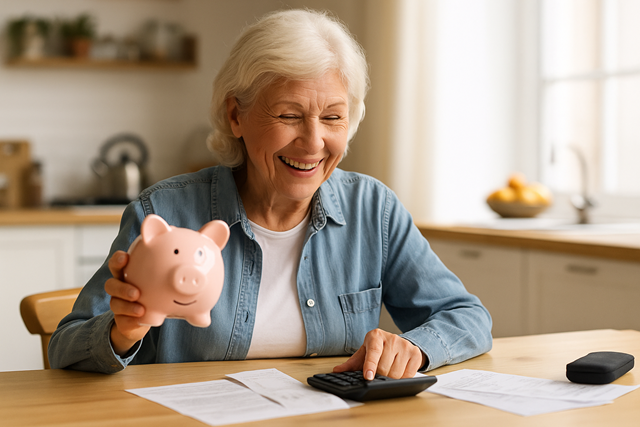 Woman-retiree-happy-making-her-first-$100